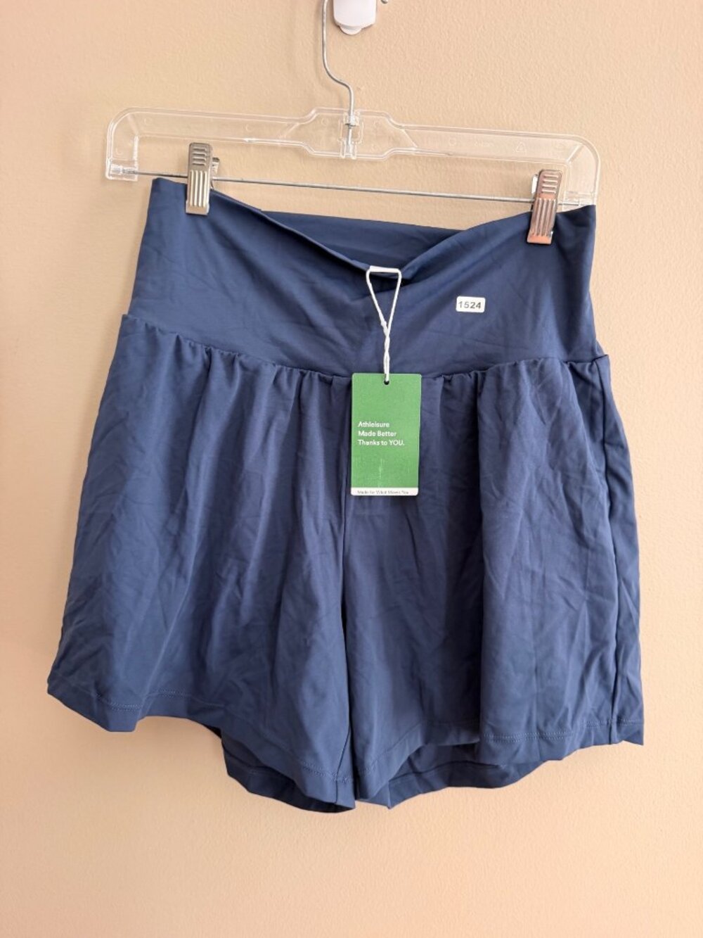 Halara L Long Womens High-Waisted Navy Blue Athletic Shorts L
